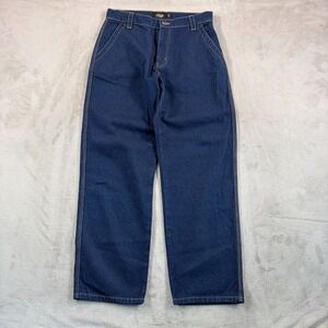 Deus Ex Machina in Blue Men 32x30.5 Relaxed Baggy Straight Leg Pocket Logo Zip